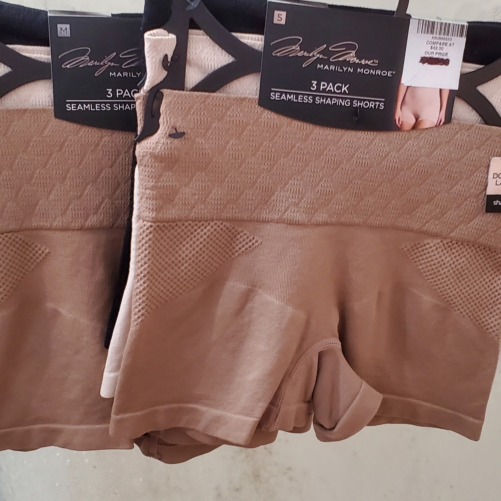 NWT MARILYN MONROE 3PK Seamless Shaping Shorts;M, L, & XL Size; $37 each